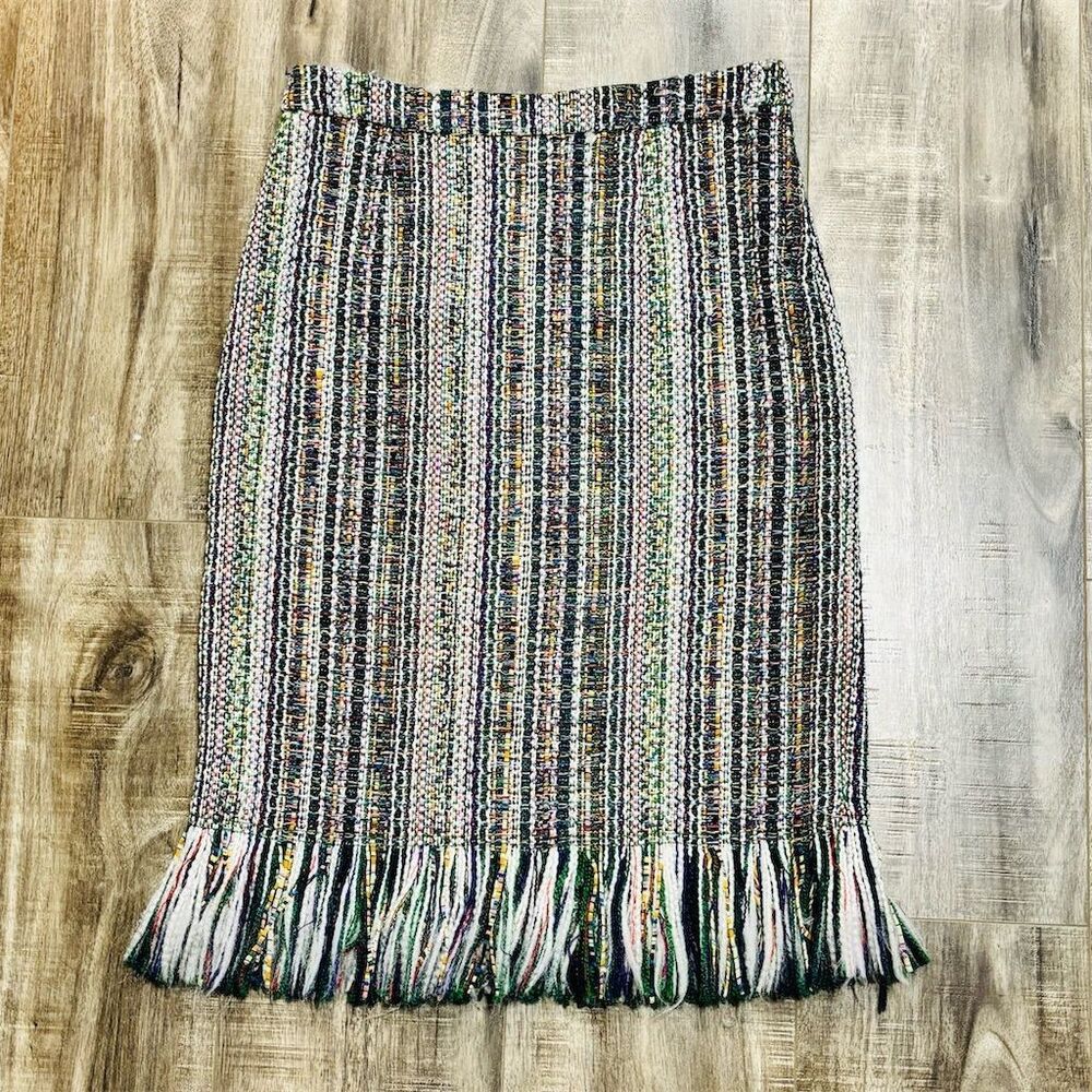 Anthropologie Maeve Women's Size 6 Multicolor Tweed‎ Pencil Skirt Midi